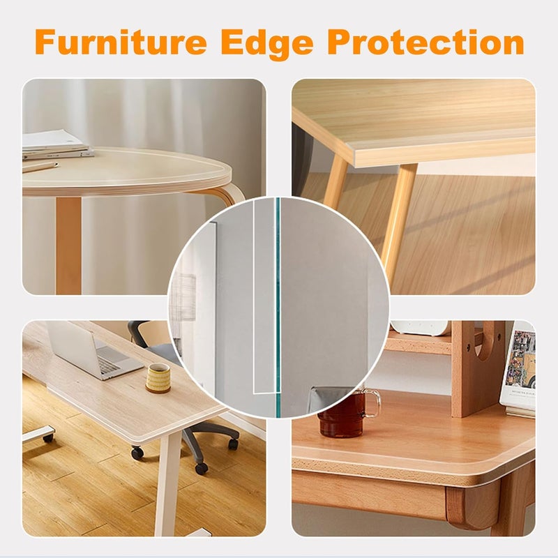 CHENYA Clear Soft Corner Protectors for Furniture Strip,0.8 in x 13.12 FT,Sharp Edge & Table Bumper,Window Edge,Wall Protector, Soft Corner Guards Safe for Proof,Table Corner Protectors in Family,2 Rolls - Image 5